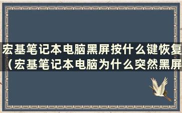 宏基笔记本电脑黑屏按什么键恢复（宏基笔记本电脑为什么突然黑屏）