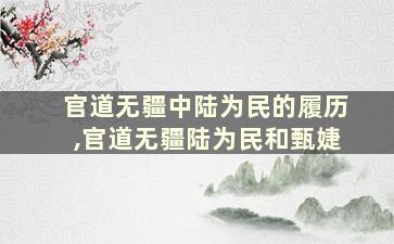 官道无疆中陆为民的履历,官道无疆陆为民和甄婕