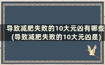 导致减肥失败的10大元凶有哪些(导致减肥失败的10大元凶是)