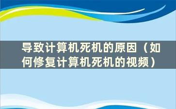 导致计算机死机的原因（如何修复计算机死机的视频）