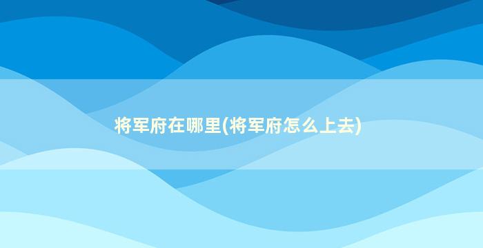 将军府在哪里(将军府怎么上去)