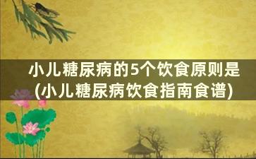 小儿糖尿病的5个饮食原则是(小儿糖尿病饮食指南食谱)