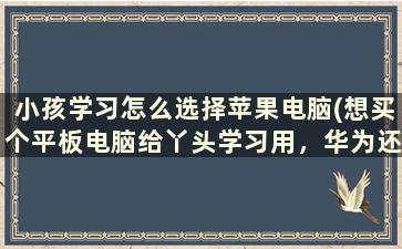 小孩学习怎么选择苹果电脑(想买个平板电脑给丫头学习用，华为还是苹果)