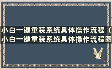 小白一键重装系统具体操作流程（小白一键重装系统具体操作流程图）