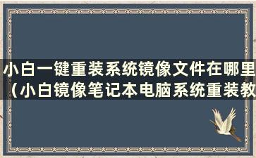 小白一键重装系统镜像文件在哪里（小白镜像笔记本电脑系统重装教程）