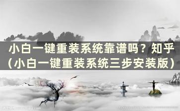 小白一键重装系统靠谱吗？知乎（小白一键重装系统三步安装版）