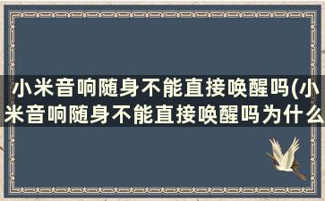 小米音响随身不能直接唤醒吗(小米音响随身不能直接唤醒吗为什么)