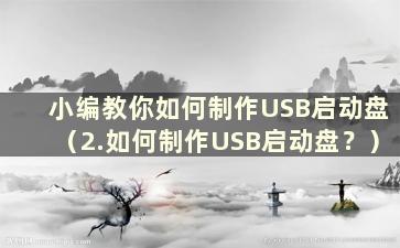 小编教你如何制作USB启动盘（2.如何制作USB启动盘？）