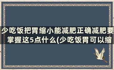 少吃饭把胃缩小能减肥正确减肥要掌握这5点什么(少吃饭胃可以缩小吗)