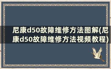 尼康d50故障维修方法图解(尼康d50故障维修方法视频教程)