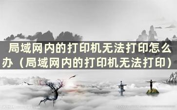 局域网内的打印机无法打印怎么办（局域网内的打印机无法打印）