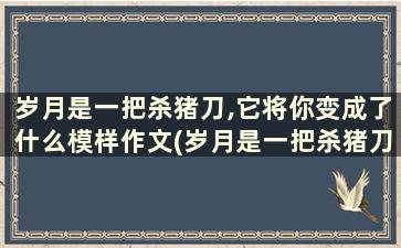 岁月是一把杀猪刀,它将你变成了什么模样作文(岁月是一把杀猪刀啥意思)