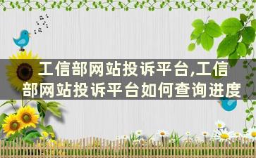 工信部网站投诉平台,工信部网站投诉平台如何查询进度