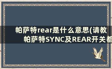 帕萨特rear是什么意思(请教帕萨特SYNC及REAR开关都是啥)