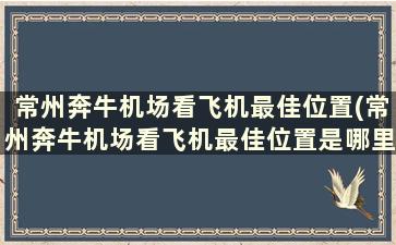 常州奔牛机场看飞机最佳位置(常州奔牛机场看飞机最佳位置是哪里)