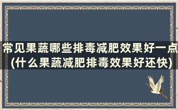 常见果蔬哪些排毒减肥效果好一点(什么果蔬减肥排毒效果好还快)