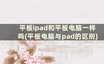 平板ipad和平板电脑一样吗(平板电脑与pad的区别)