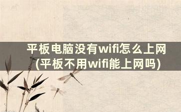 平板电脑没有wifi怎么上网(平板不用wifi能上网吗)