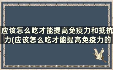 应该怎么吃才能提高免疫力和抵抗力(应该怎么吃才能提高免疫力的药)