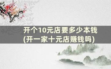 开个10元店要多少本钱(开一家十元店赚钱吗)