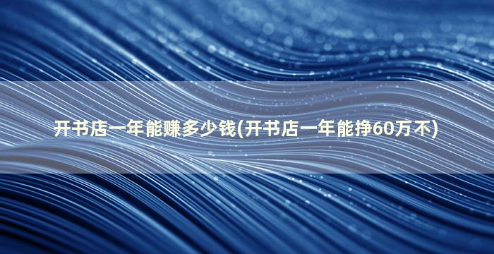 开书店一年能赚多少钱(开书店一年能挣60万不)