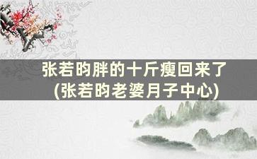 张若昀胖的十斤瘦回来了(张若昀老婆月子中心)