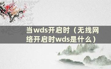 当wds开启时（无线网络开启时wds是什么）