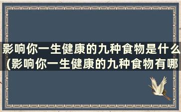 影响你一生健康的九种食物是什么(影响你一生健康的九种食物有哪些)