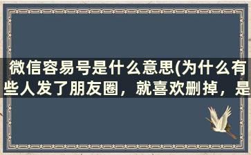 微信容易号是什么意思(为什么有些人发了朋友圈，就喜欢删掉，是什么心态)