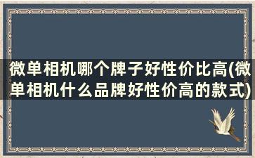 微单相机哪个牌子好性价比高(微单相机什么品牌好性价高的款式)