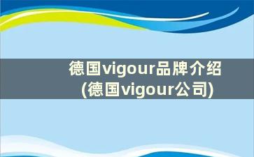 德国vigour品牌介绍(德国vigour公司)