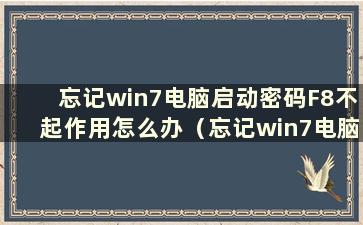 忘记win7电脑启动密码F8不起作用怎么办（忘记win7电脑启动密码最简单的方法）