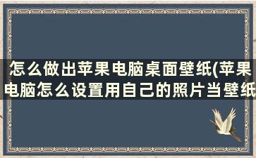 怎么做出苹果电脑桌面壁纸(苹果电脑怎么设置用自己的照片当壁纸)