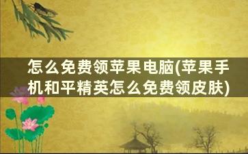 怎么免费领苹果电脑(苹果手机和平精英怎么免费领皮肤)