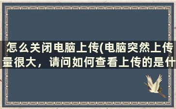 怎么关闭电脑上传(电脑突然上传量很大，请问如何查看上传的是什么数据)