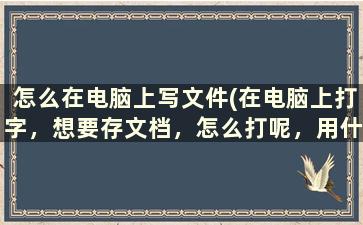 怎么在电脑上写文件(在电脑上打字，想要存文档，怎么打呢，用什么软件)