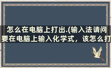 怎么在电脑上打出.(输入法请问要在电脑上输入化学式，该怎么打)