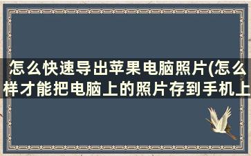 怎么快速导出苹果电脑照片(怎么样才能把电脑上的照片存到手机上)