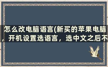 怎么改电脑语言(新买的苹果电脑，开机设置选语言，选中文之后不会动，进不了桌面)