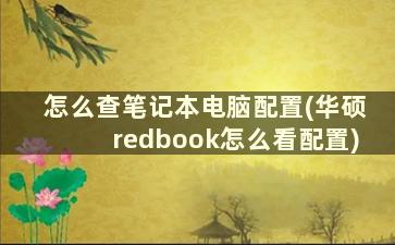 怎么查笔记本电脑配置(华硕redbook怎么看配置)