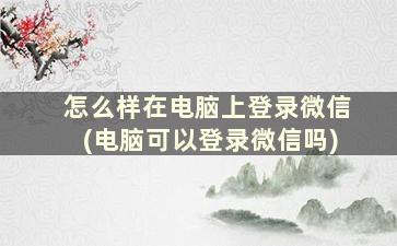 怎么样在电脑上登录微信(电脑可以登录微信吗)