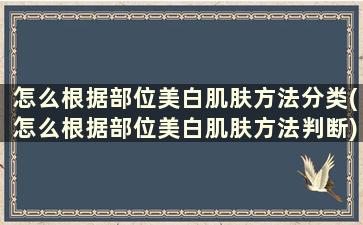 怎么根据部位美白肌肤方法分类(怎么根据部位美白肌肤方法判断)