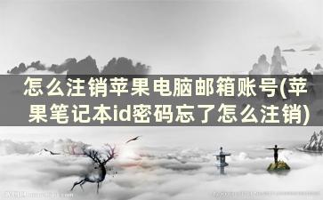 怎么注销苹果电脑邮箱账号(苹果笔记本id密码忘了怎么注销)