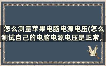 怎么测量苹果电脑电源电压(怎么测试自己的电脑电源电压是正常，该怎么测试)