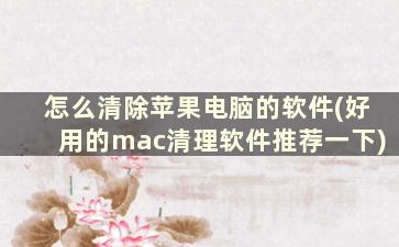 怎么清除苹果电脑的软件(好用的mac清理软件推荐一下)