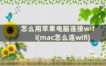 怎么用苹果电脑连接wifi(mac怎么连wifi)