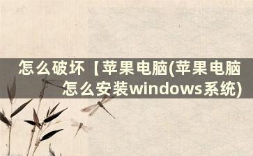 怎么破坏【苹果电脑(苹果电脑怎么安装windows系统)