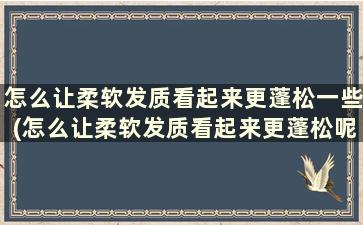 怎么让柔软发质看起来更蓬松一些(怎么让柔软发质看起来更蓬松呢)