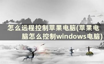 怎么远程控制苹果电脑(苹果电脑怎么控制windows电脑)