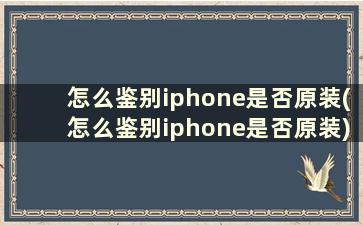 怎么鉴别iphone是否原装(怎么鉴别iphone是否原装)